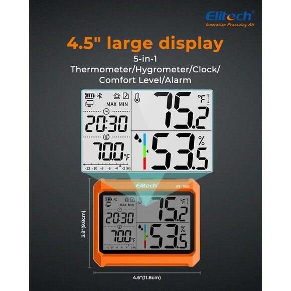 Digital Bluetooth Hygrometer Thermometer, Refrigerator Thermometer with Free APP - Picture 8 of 8